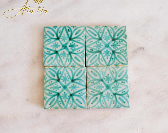 10x10Cm Ceramic Tile,  Moroccan Ceramic Tiles, Handpainted Piece of Ceramic, Ceramic Wall, Decorative Wall.