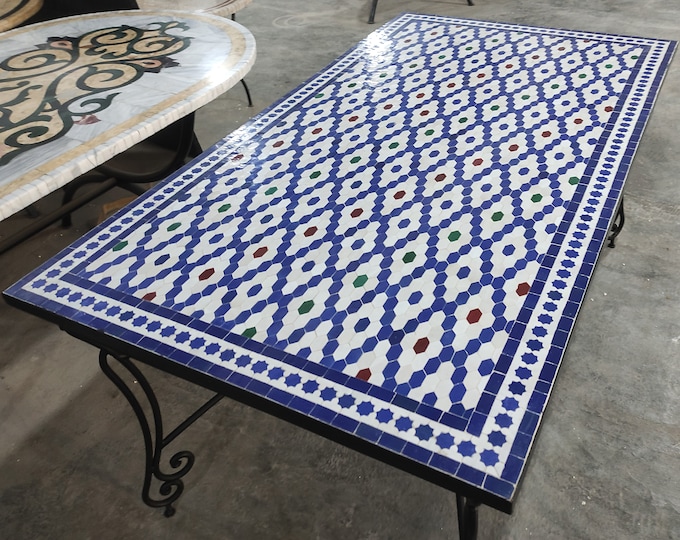 Handmade Table for Outdoor Patio,Bright Color,Special Offer,Personalized Tile Design,Handcrafted Table,Round Table,Table Decor
