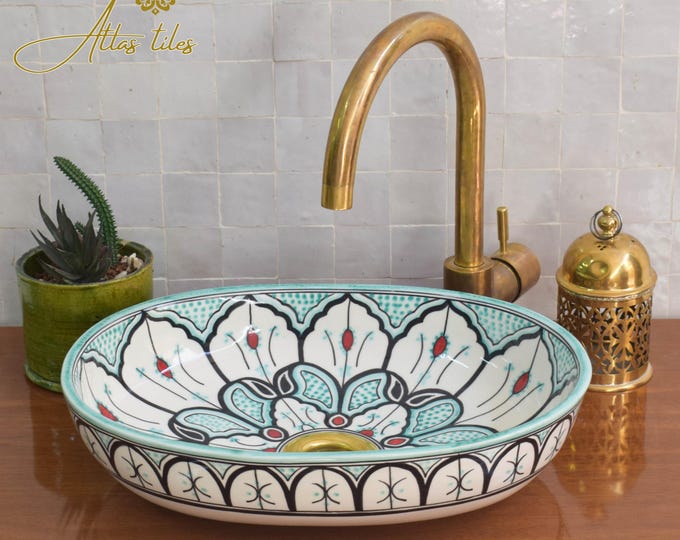 Ceramic Sink for Bathroom 100% Handmade,Best Deals Etsy,Vessel Sink,Custom Sink Vanity,Pottery Handmade Sinks for Bathroom Decoration.