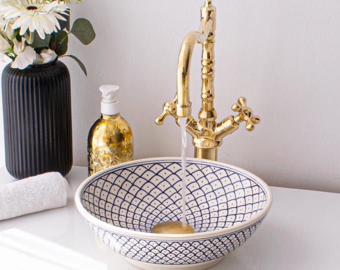 Ceramic Sink for Bathroom 100% Handmade,Best Deals Etsy,Vessel Sink,Custom Sink Vanity,Pottery Handmade Sinks for Bathroom Decoration.
