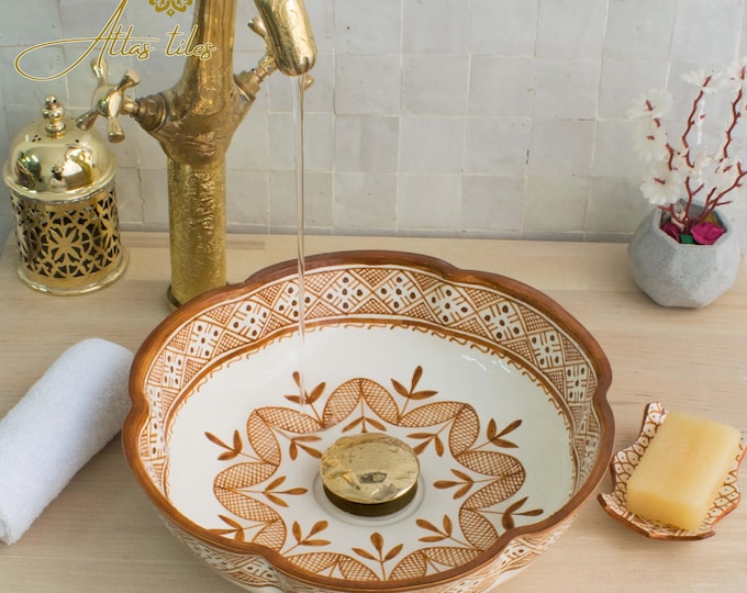 Ceramic Sink for Bathroom 100% Handmade,Best Deals Etsy,Vessel Sink,Custom Sink Vanity,Pottery Handmade Sinks for Bathroom Decoration.