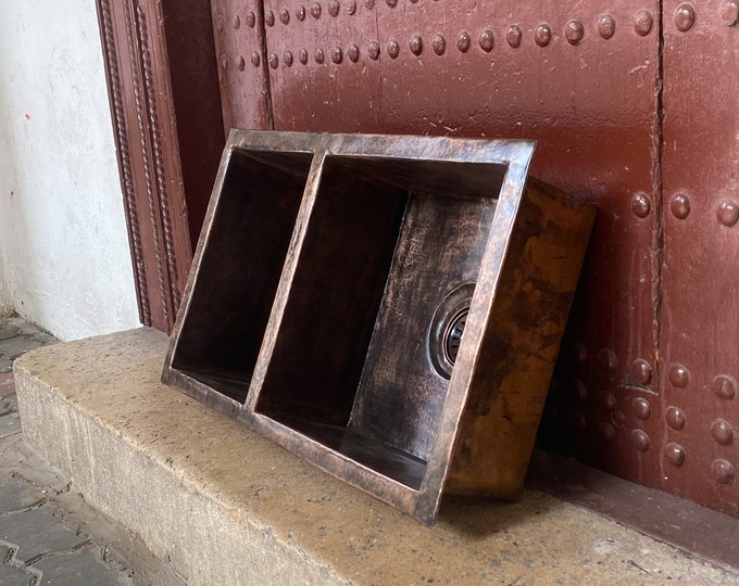 Cooper Sink for Kitchen, Undermount Kitchen Sink, Handmade Moroccan Copper Vasque, Beautiful Wash Basins, Double vessel Sink