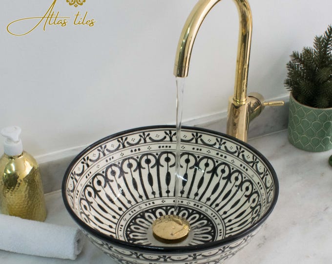 Ceramic Sink for Bathroom 100% Handmade,Best Deals Etsy,Vessel Sink,Custom Sink Vanity,Pottery Handmade Sinks for Bathroom Decoration.