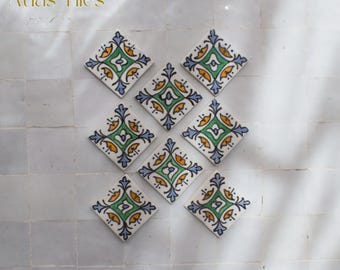 5x5 Cm Ceramic Tile,  Moroccan Ceramic Tiles, Handpainted Piece of Ceramic, Ceramic Wall, Decorative Wall.