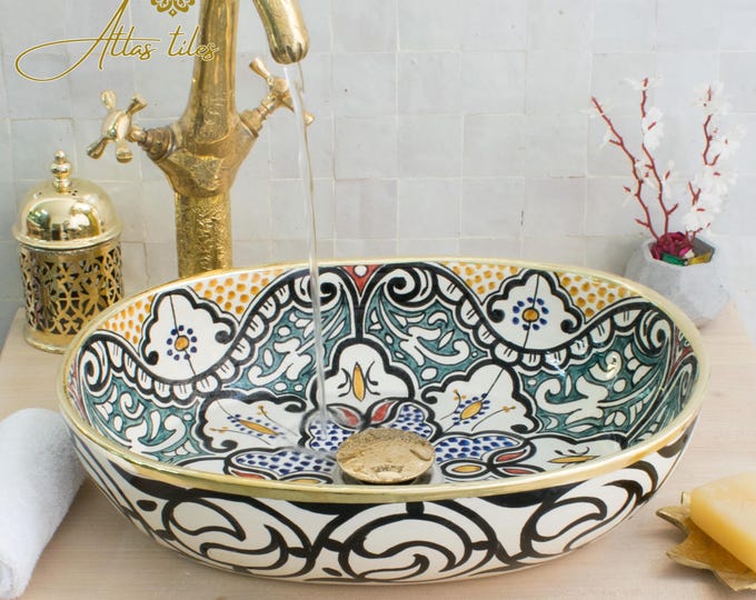 Ceramic Sink for Bathroom 100% Handmade,Best Deals Etsy,Vessel Sink,Custom Sink Vanity,Pottery Handmade Sinks for Bathroom Decoration.