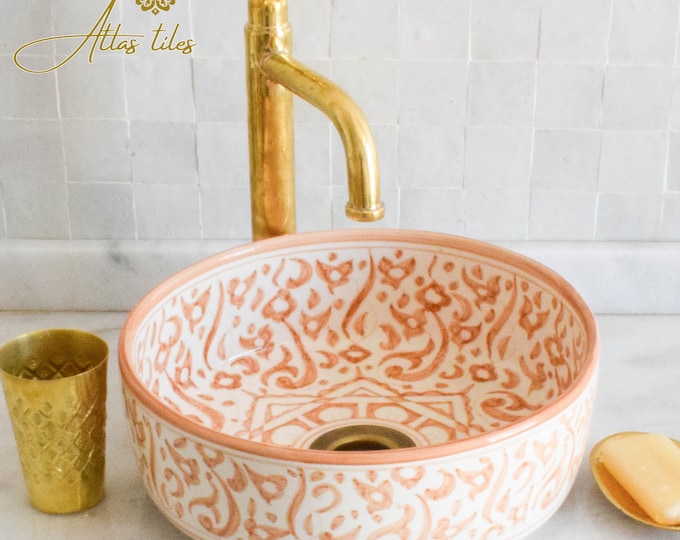 Ceramic Sink for Bathroom 100% Handmade,Best Deals Etsy,Vessel Sink,Custom Sink Vanity,Pottery Handmade Sinks for Bathroom Decoration.