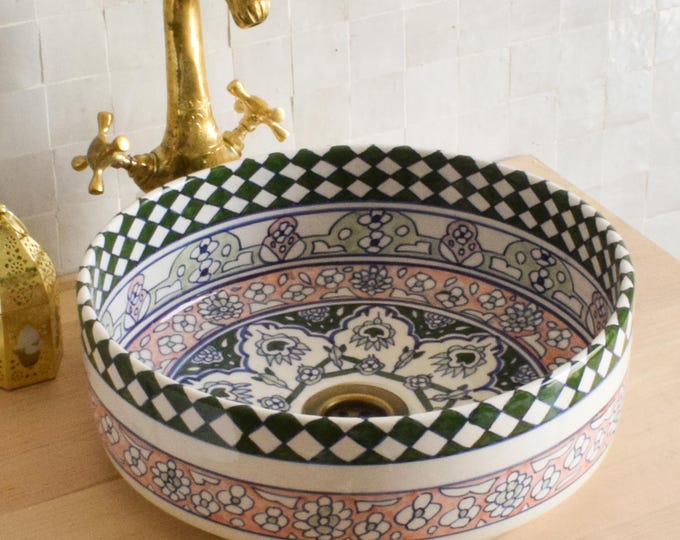 Ceramic Sink for Bathroom 100% Handmade,Best Deals Etsy,Vessel Sink,Custom Sink Vanity,Pottery Handmade Sinks for Bathroom Decoration.