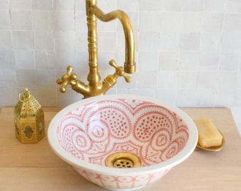 Ceramic Sink for Bathroom 100% Handmade,Best Deals Etsy,Vessel Sink,Custom Sink Vanity,Pottery Handmade Sinks for Bathroom Decoration.