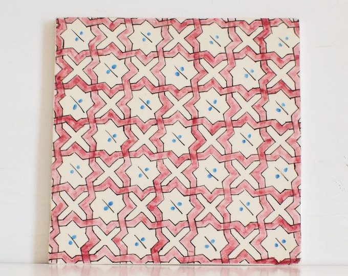 20x20Cm Ceramic Tile,  Moroccan Ceramic Tiles, Handpainted Piece of Ceramic, Ceramic Wall, Decorative Wall.