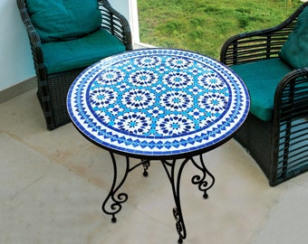 Handmade Mosaic Table for Outdoor Patio,Ceramic Table,Indoor Mosaic Table,Customizable Tile Design,Handcrafted Table,Tile Decor,Dining Table