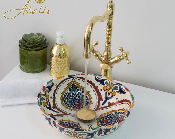Ceramic Sink for Bathroom 100% Handmade,Best Deals Etsy,Vessel Sink,Custom Sink Vanity,Pottery Handmade Sinks for Bathroom Decoration.