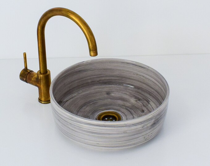 Ceramic Sink for Bathroom 100% Handmade,Best Deals Etsy,Vessel Sink,Custom Sink Vanity,Pottery Handmade Sinks for Bathroom Decoration.