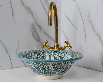Ceramic Sink for Bathroom 100% Handmade,Best Deals Etsy,Vessel Sink,Custom Sink Vanity,Pottery Handmade Sinks for Bathroom Decoration.