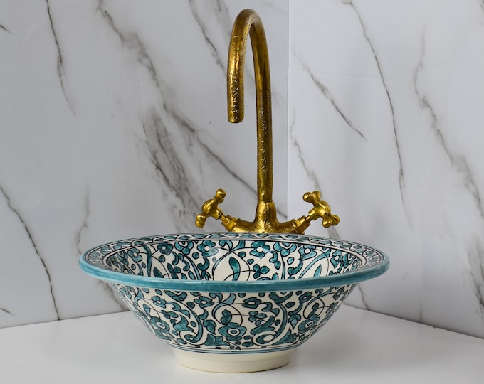 Ceramic Sink for Bathroom 100% Handmade,Best Deals Etsy,Vessel Sink,Custom Sink Vanity,Pottery Handmade Sinks for Bathroom Decoration.