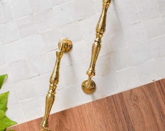 Set of 2 Handmade Moroccan Door Pull Handles  |  Brass Door Pulls  |  Barn Door Handles