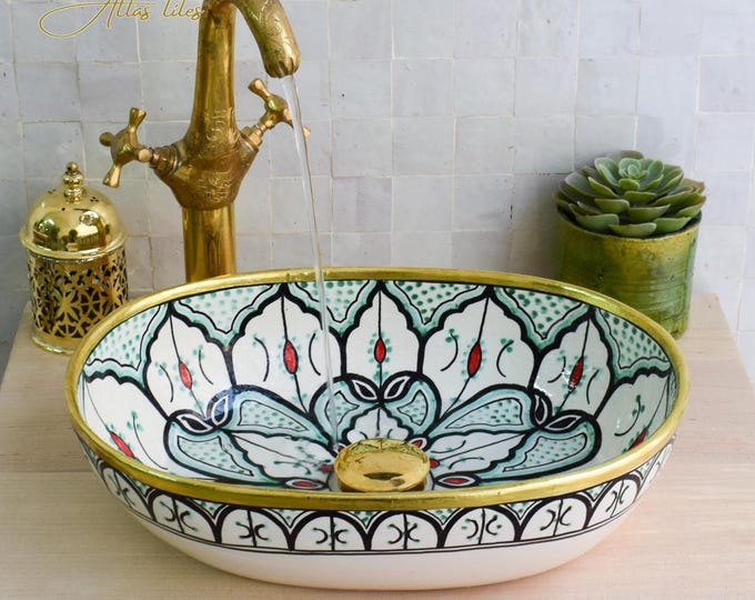 Ceramic Sink for Bathroom 100% Handmade,Best Deals Etsy,Vessel Sink,Custom Sink Vanity,Pottery Handmade Sinks for Bathroom Decoration.