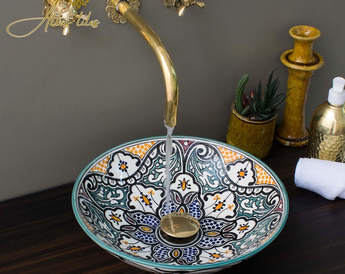 Ceramic Sink for Bathroom 100% Handmade,Best Deals Etsy,Vessel Sink,Custom Sink Vanity,Pottery Handmade Sinks for Bathroom Decoration.