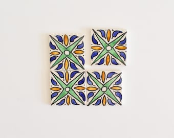 5x5 Cm Ceramic Tile,  Moroccan Ceramic Tiles, Handpainted Piece of Ceramic, Ceramic Wall, Decorative Wall.