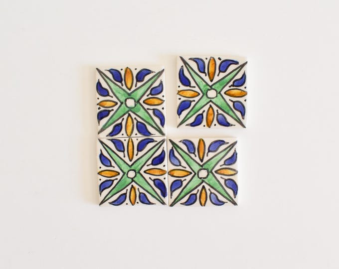 5x5 Cm Ceramic Tile,  Moroccan Ceramic Tiles, Handpainted Piece of Ceramic, Ceramic Wall, Decorative Wall.