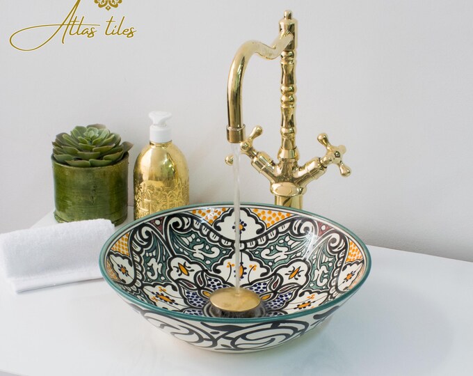 Ceramic Sink for Bathroom 100% Handmade,Best Deals Etsy,Vessel Sink,Custom Sink Vanity,Pottery Handmade Sinks for Bathroom Decoration.