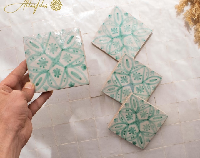 10x10Cm Ceramic Tile,  Moroccan Ceramic Tiles, Handpainted Piece of Ceramic, Ceramic Wall, Decorative Wall.
