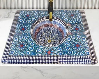 Top Table Bathroom Vessel,Pottery Sink,Customizable,Handmade Basin Top,Middle Age Design,Bathroom Decor,Artistic Washbasin