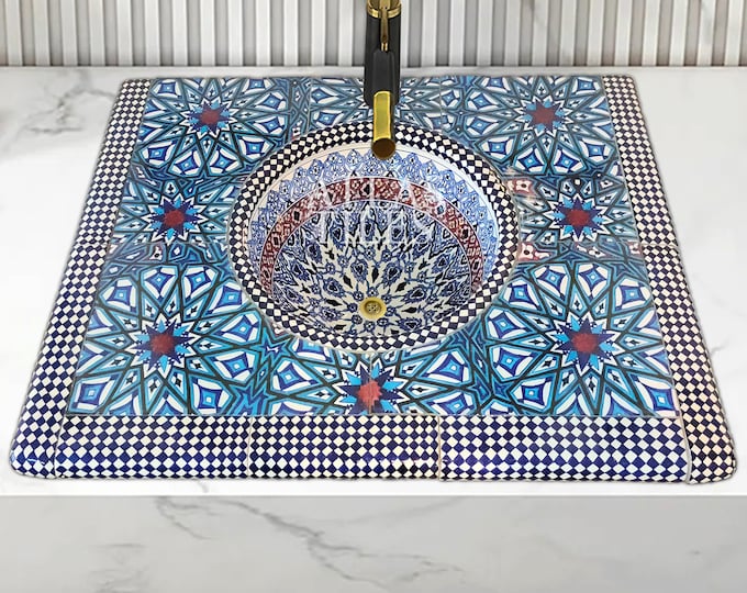 Top Table Bathroom Vessel,Pottery Sink,Customizable,Handmade Basin Top,Middle Age Design,Bathroom Decor,Artistic Washbasin