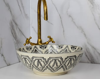 Ceramic Sink for Bathroom 100% Handmade,Best Deals Etsy,Vessel Sink,Custom Sink Vanity,Pottery Handmade Sinks for Bathroom Decoration.