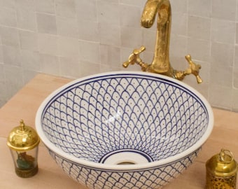 Ceramic Sink for Bathroom 100% Handmade,Best Deals Etsy,Vessel Sink,Custom Sink Vanity,Pottery Handmade Sinks for Bathroom Decoration.