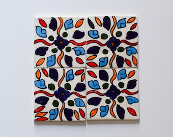 10x10Cm Ceramic Tile,  Moroccan Ceramic Tiles, Handpainted Piece of Ceramic, Ceramic Wall, Decorative Wall.