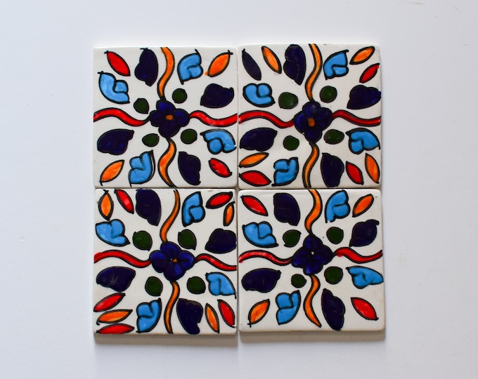 10x10Cm Ceramic Tile,  Moroccan Ceramic Tiles, Handpainted Piece of Ceramic, Ceramic Wall, Decorative Wall.