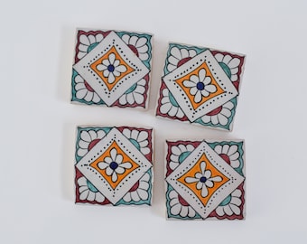 10x10Cm Ceramic Tile,  Moroccan Ceramic Tiles, Handpainted Piece of Ceramic, Ceramic Wall, Decorative Wall.