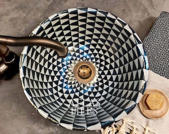 Ceramic Sink for Bathroom 100% Handmade,Best Deals Etsy,Vessel Sink,Custom Sink Vanity,Pottery Handmade Sinks for Bathroom Decoration.