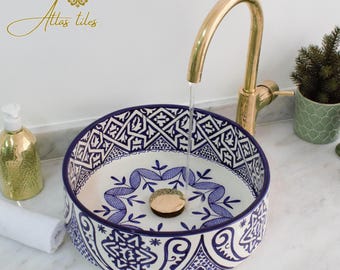 Ceramic Sink for Bathroom 100% Handmade,Best Deals Etsy,Vessel Sink,Custom Sink Vanity,Pottery Handmade Sinks for Bathroom Decoration.