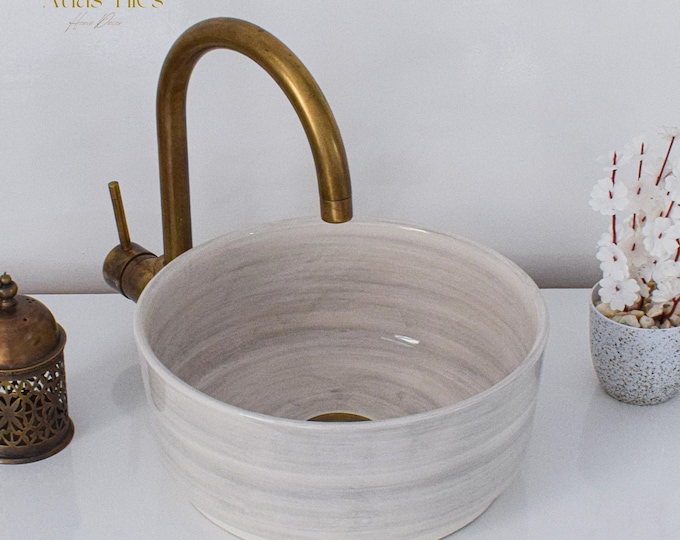 Ceramic Sink for Bathroom 100% Handmade,Best Deals Etsy,Vessel Sink,Custom Sink Vanity,Pottery Handmade Sinks for Bathroom Decoration.