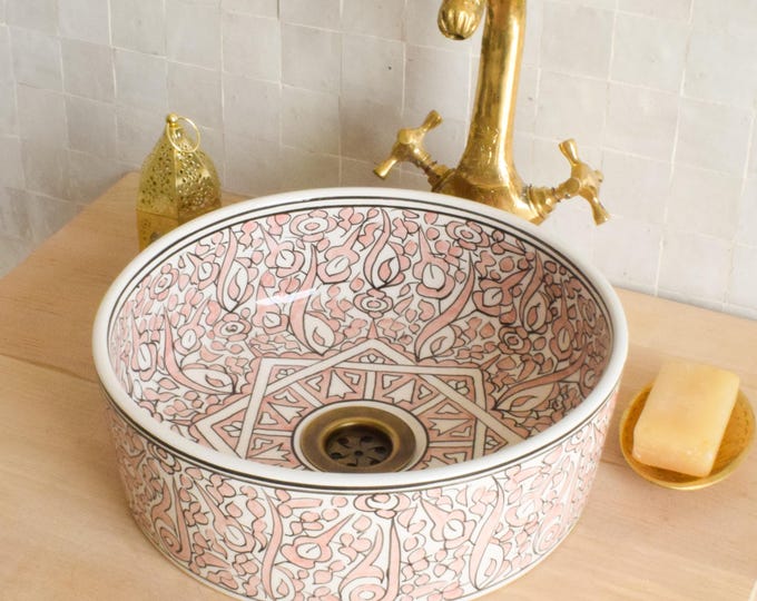 Ceramic Sink for Bathroom 100% Handmade,Best Deals Etsy,Vessel Sink,Custom Sink Vanity,Pottery Handmade Sinks for Bathroom Decoration.