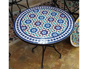 Dinner Mosaic Table for Outdoor Patio,Mosaic Table,Ceramic Table,Indoor & Outdoor Mosaic Table,Handcrafted Table,Personalized Tile Design