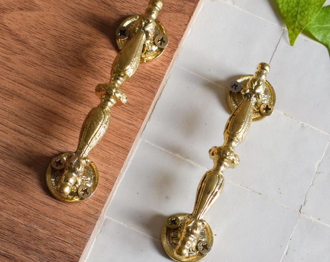 Handmade Moroccan Kitchen Cabinet Hardware | Dresser Handle | Antique Brass Drawer Pulls | Drawer Handles
