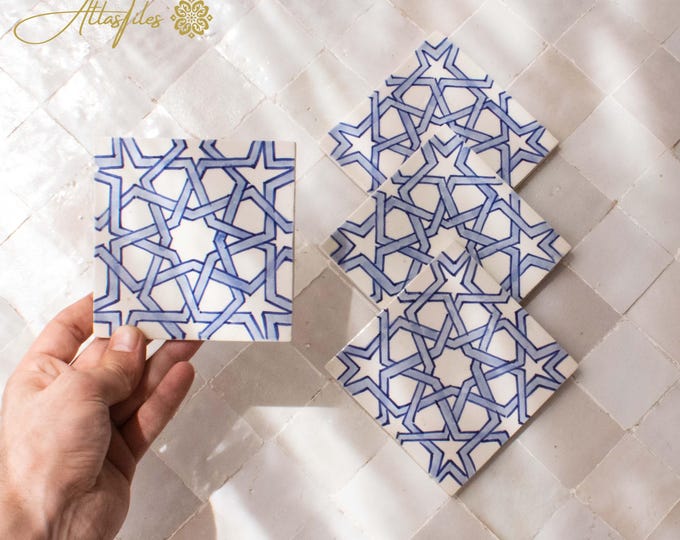 10x10Cm Ceramic Tile,  Moroccan Ceramic Tiles, Handpainted Piece of Ceramic, Ceramic Wall, Decorative Wall.