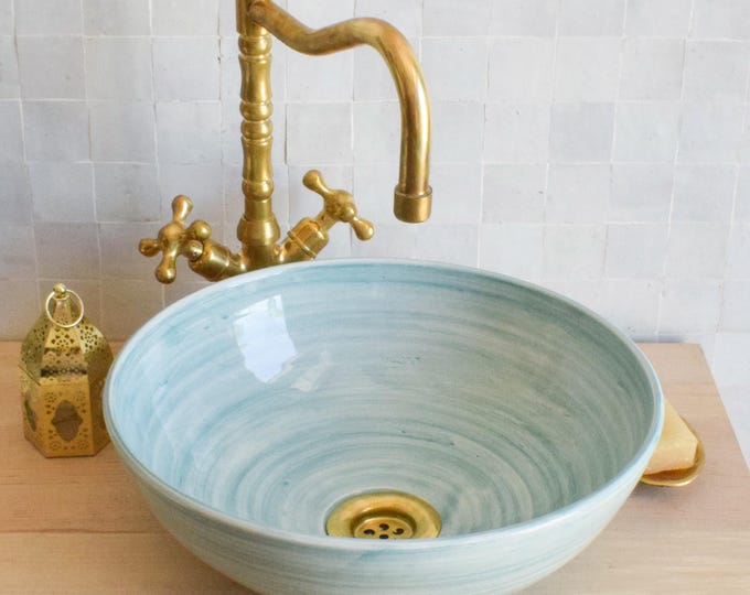 Ceramic Sink for Bathroom 100% Handmade,Best Deals Etsy,Vessel Sink,Custom Sink Vanity,Pottery Handmade Sinks for Bathroom Decoration.