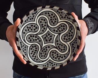 30cm Handcrafted Pottery Plate, Handmade Ceramic , Moroccan Plates, Dinning Plates, Serving Plates, Kitchen Decor, Kitchen Material, Gift