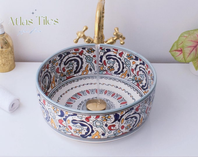 Ceramic Sink for Bathroom 100% Handmade,Best Deals Etsy,Vessel Sink,Custom Sink Vanity,Pottery Handmade Sinks for Bathroom Decoration.