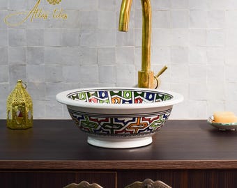 Ceramic Sink for Bathroom 100% Handmade,Best Deals Etsy,Vessel Sink,Custom Sink Vanity,Pottery Handmade Sinks for Bathroom Decoration.