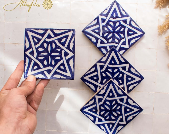 10x10Cm Ceramic Tile,  Moroccan Ceramic Tiles, Handpainted Piece of Ceramic, Ceramic Wall, Decorative Wall.