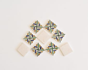 5x5 Cm Ceramic Tile,  Moroccan Ceramic Tiles, Handpainted Piece of Ceramic, Ceramic Wall, Decorative Wall.
