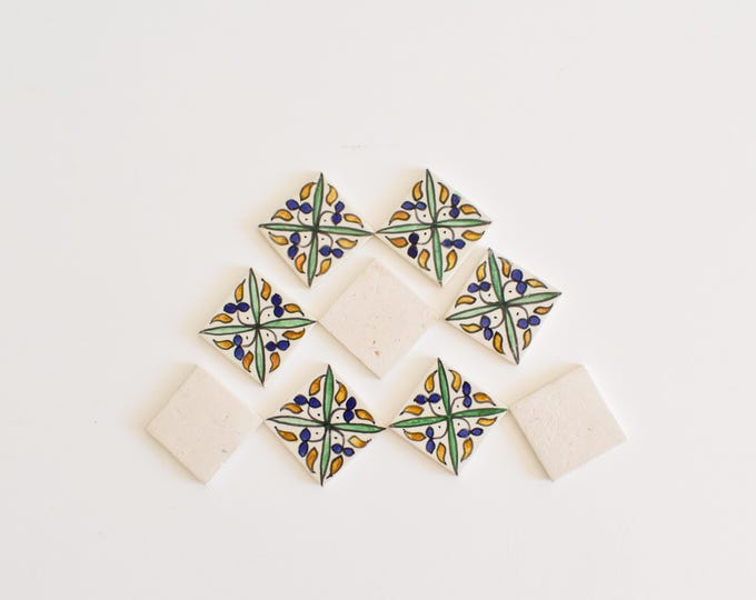 5x5 Cm Ceramic Tile,  Moroccan Ceramic Tiles, Handpainted Piece of Ceramic, Ceramic Wall, Decorative Wall.