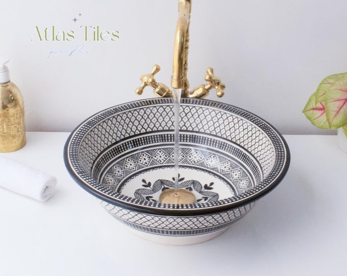 Handmade Ceramic sink  ,Hand painted bathroom ceramic washbasin,Bathroom Equipement,Custom Luxury handmade counter top basin,