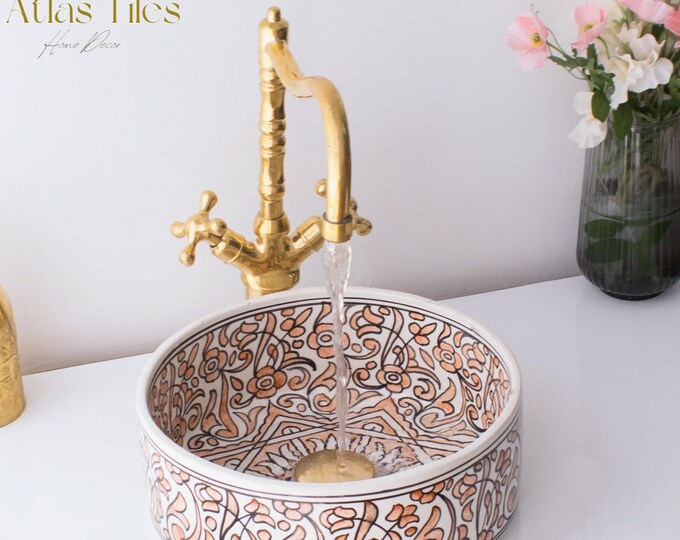 Ceramic Sink for Bathroom 100% Handmade,Best Deals Etsy,Vessel Sink,Custom Sink Vanity,Pottery Handmade Sinks for Bathroom Decoration.