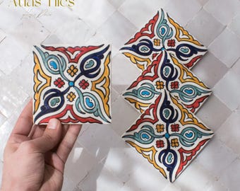 10x10Cm Ceramic Tile,  Moroccan Ceramic Tiles, Handpainted Piece of Ceramic, Ceramic Wall, Decorative Wall.