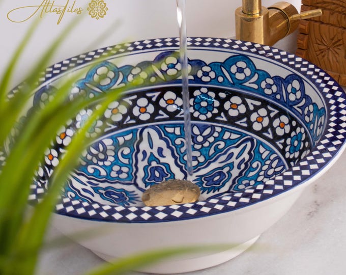 Handmade Ceramic sink  ,Hand painted bathroom ceramic washbasin,Bathroom Equipement,Custom Luxury handmade counter top basin,
